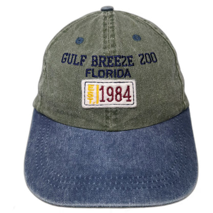 South Athletics Gulf Breeze Zoo Florida Green Blue One Size Baseball Cap Hat