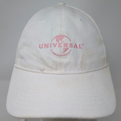 Universal Studios Baseball Cap White One Size Pink Embroidered Logo Slideback