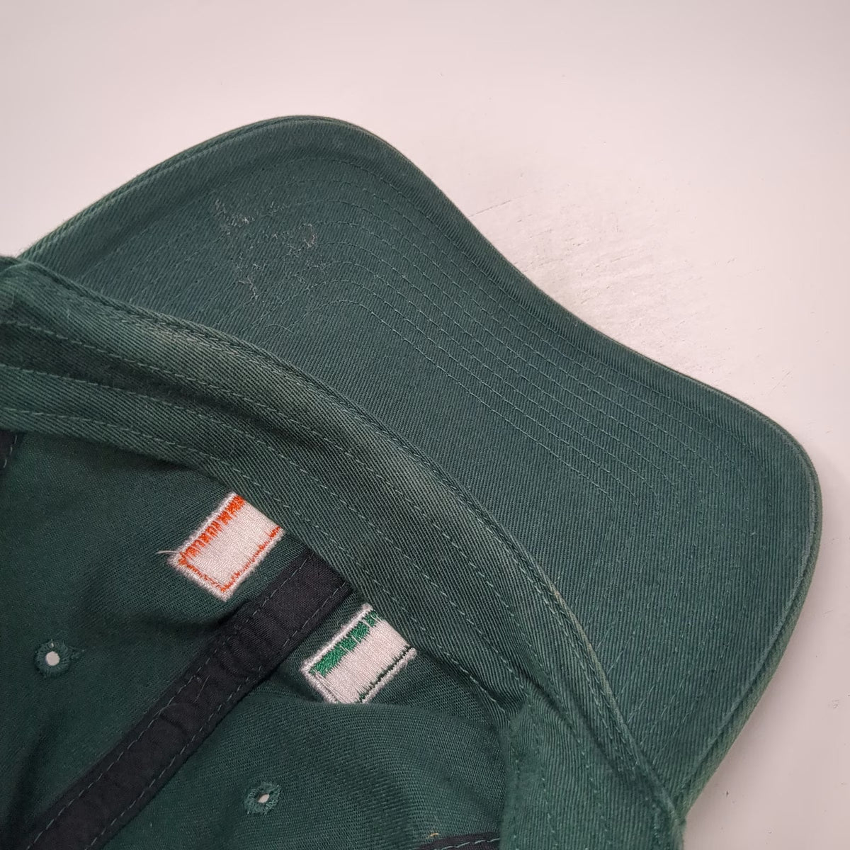47 Miami Hurricanes NCAA Cap Green S Fitted Cotton Twill Embroidered Logo Hat