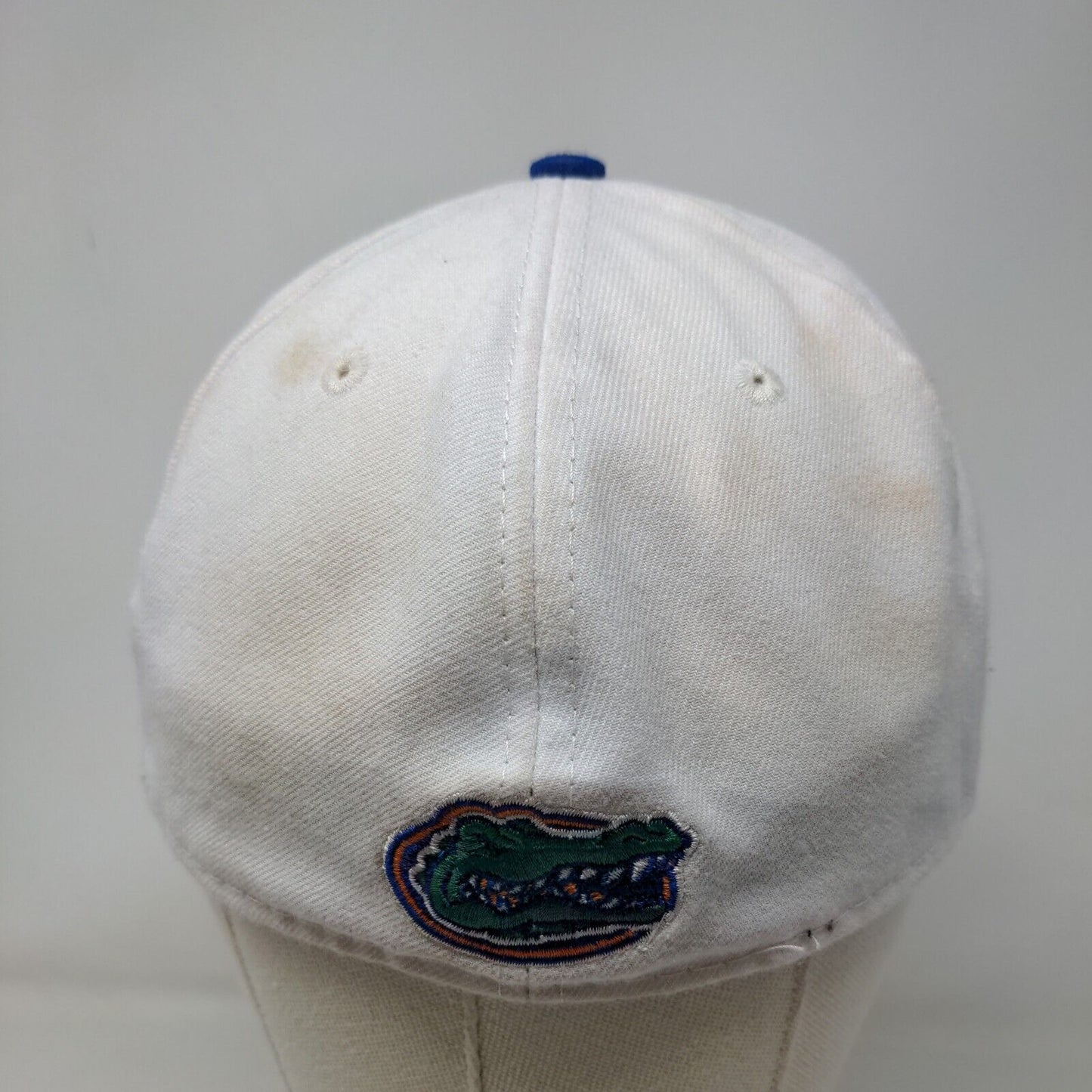 New Era Men's Fitted Hat White Blue Size 7 1/8 Florida Gators Embroidered Logo
