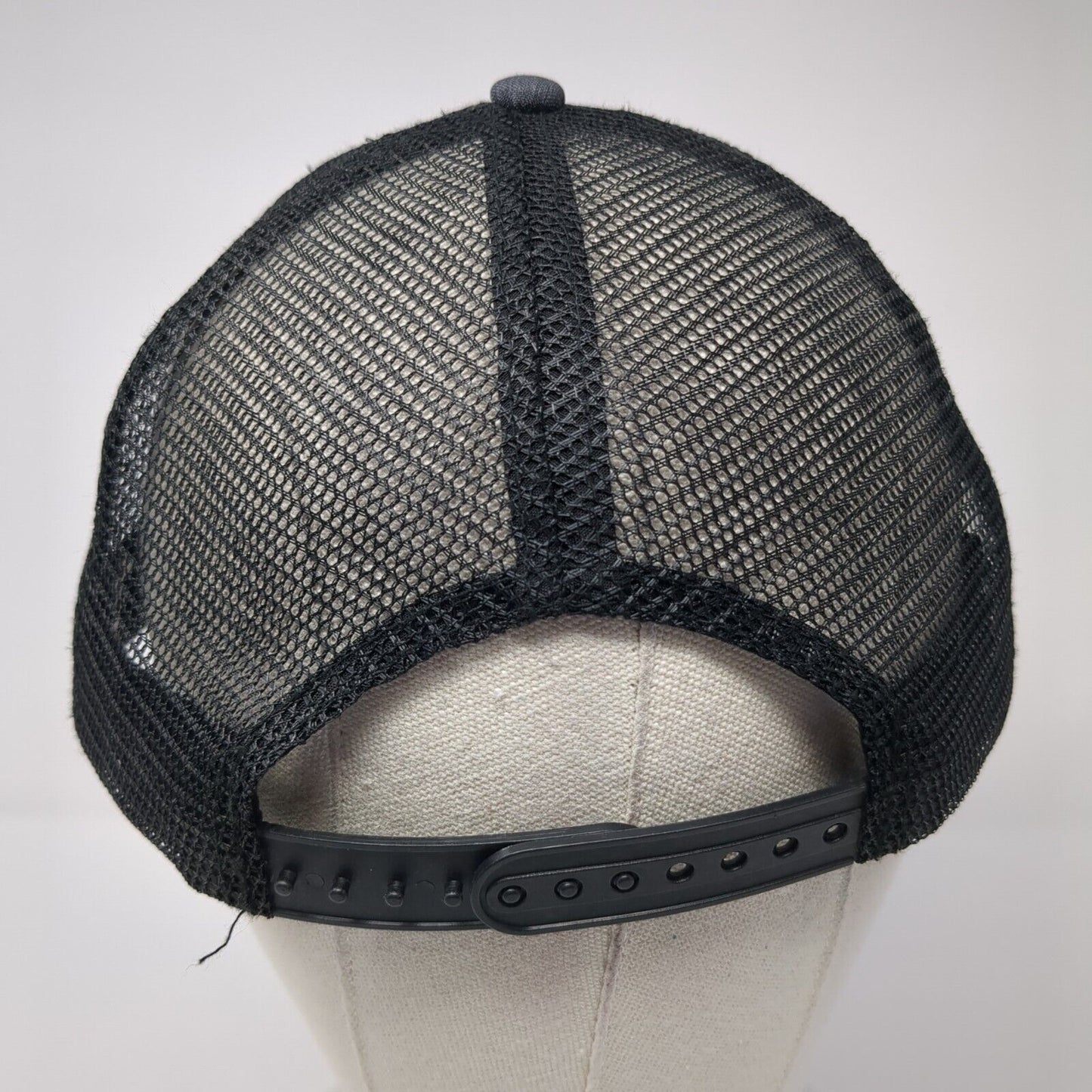 MotoSport Snapback Trucker Hat Gray One Size Mesh Back Ivory Headwear