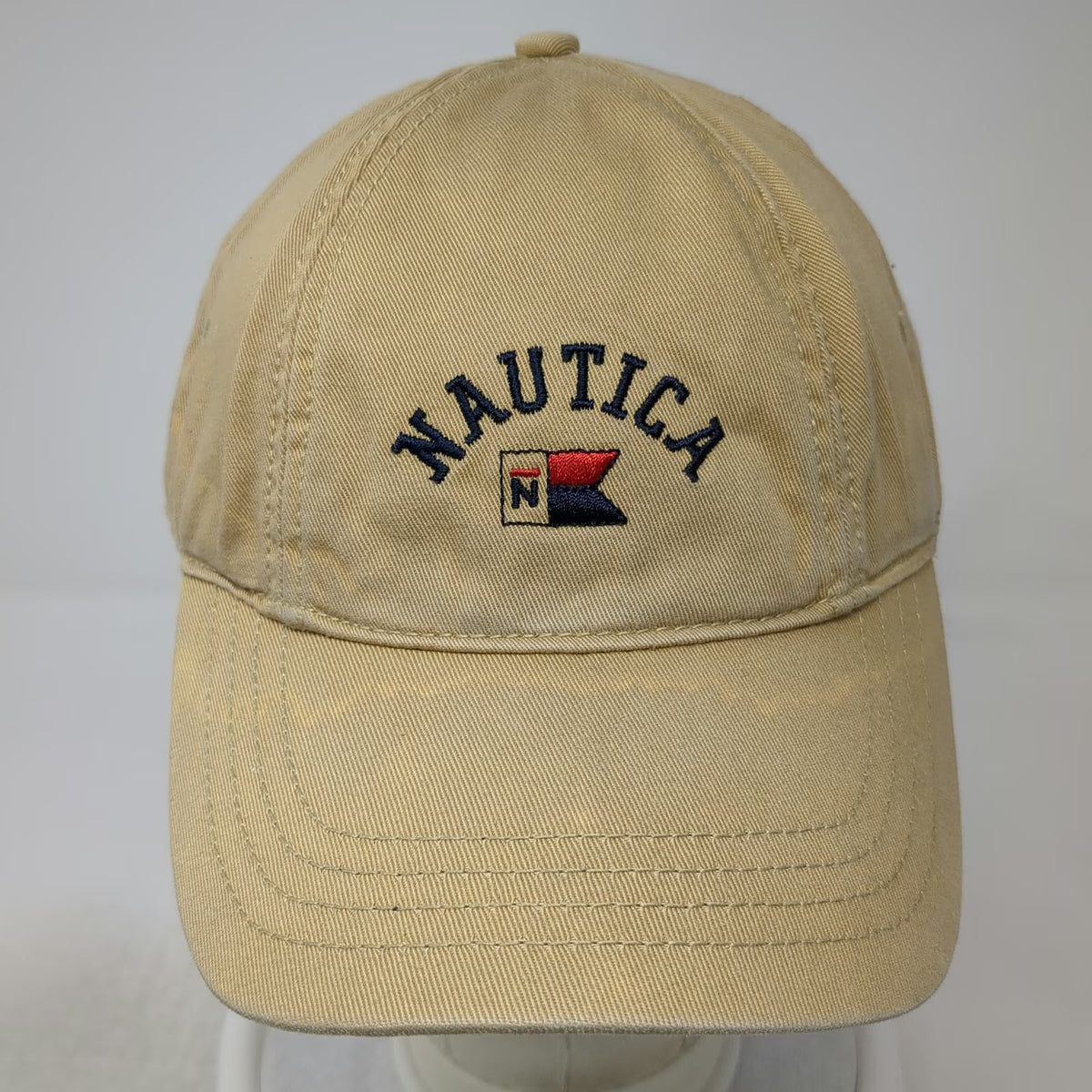 Nautica Baseball Cap Beige One Size Slideback Embroidered Cotton Logo Hat