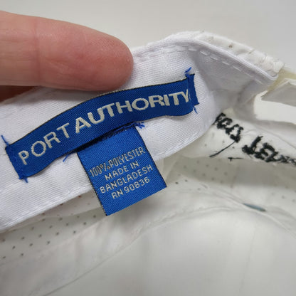 Port Authority Baseball Cap White One Size Mesh Strapback Sun Valley Tennis Hat