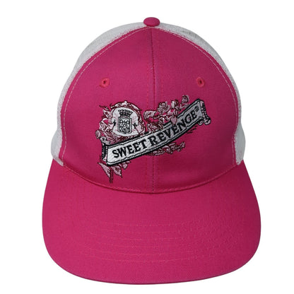 Sweet Revenge Strapback Trucker Hat Pink OS Adjustable Embroidered Mesh Back