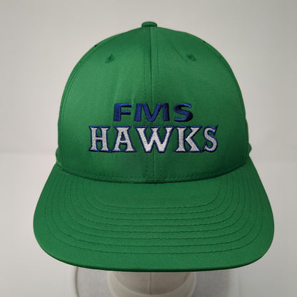 FMS Hawks Fitted Hat Green S-M Solid Embroidered Perforated Richardson
