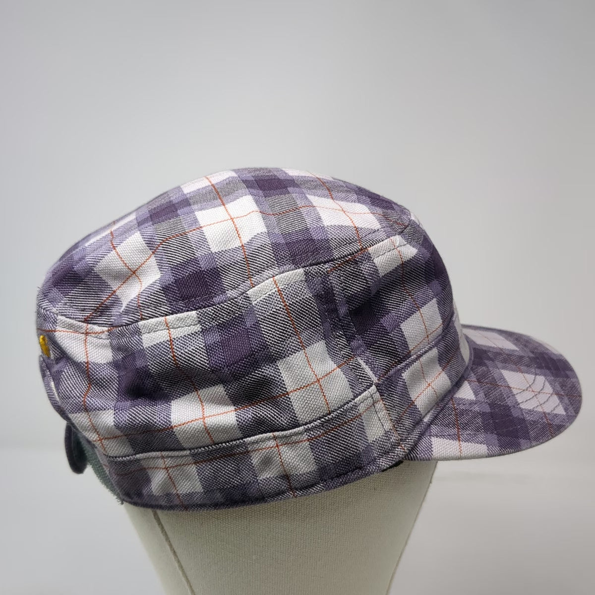 Carhartt Army Cap Purple White Plaid One Size Strapback Cotton Check Pattern Hat
