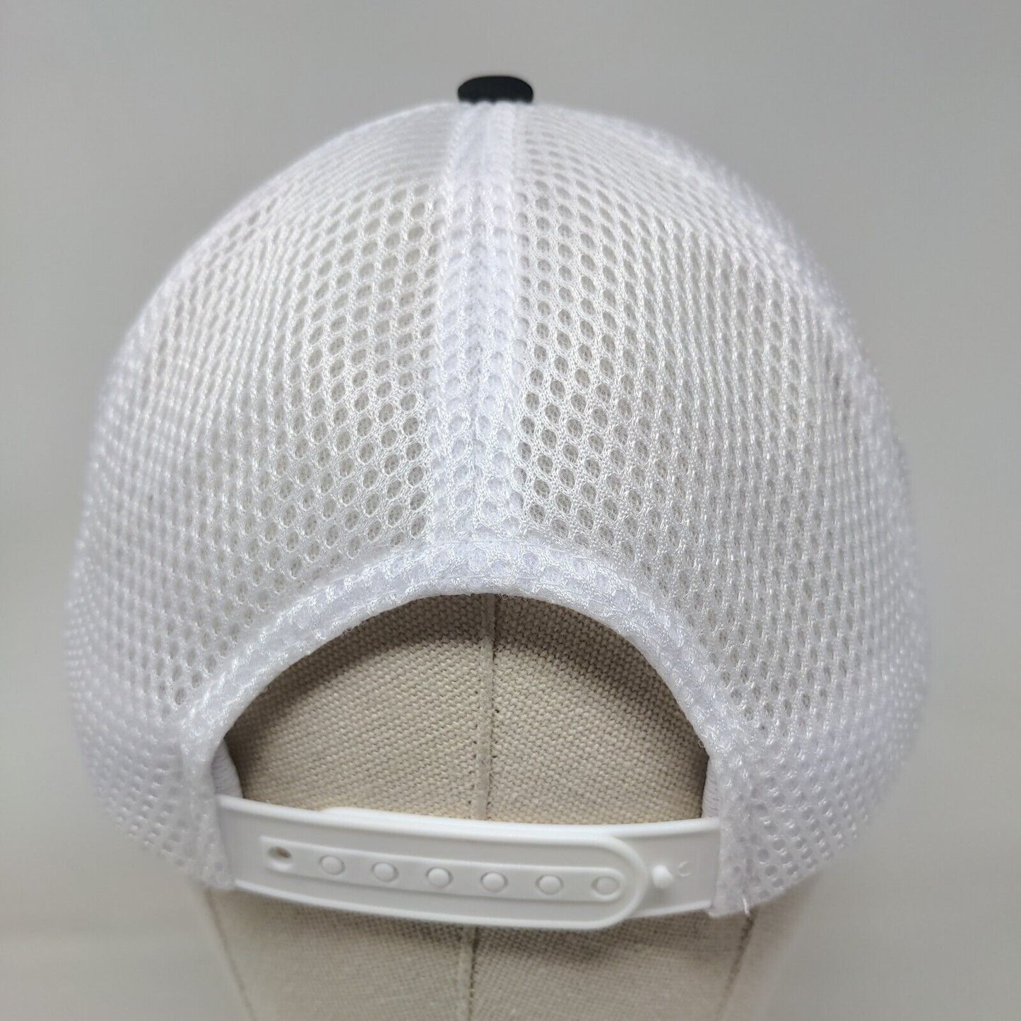 Bish's RV Snapback Mesh Back Trucker Hat Black White Embroidered Logo