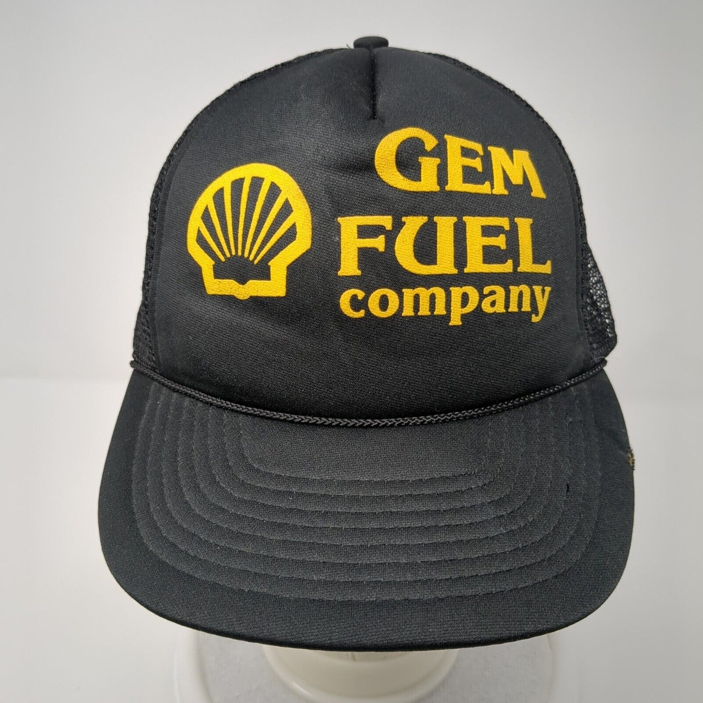 Gem Fuel Company Snapback Mesh Back Foam Trucker Hat Black OSFA Shell Logo