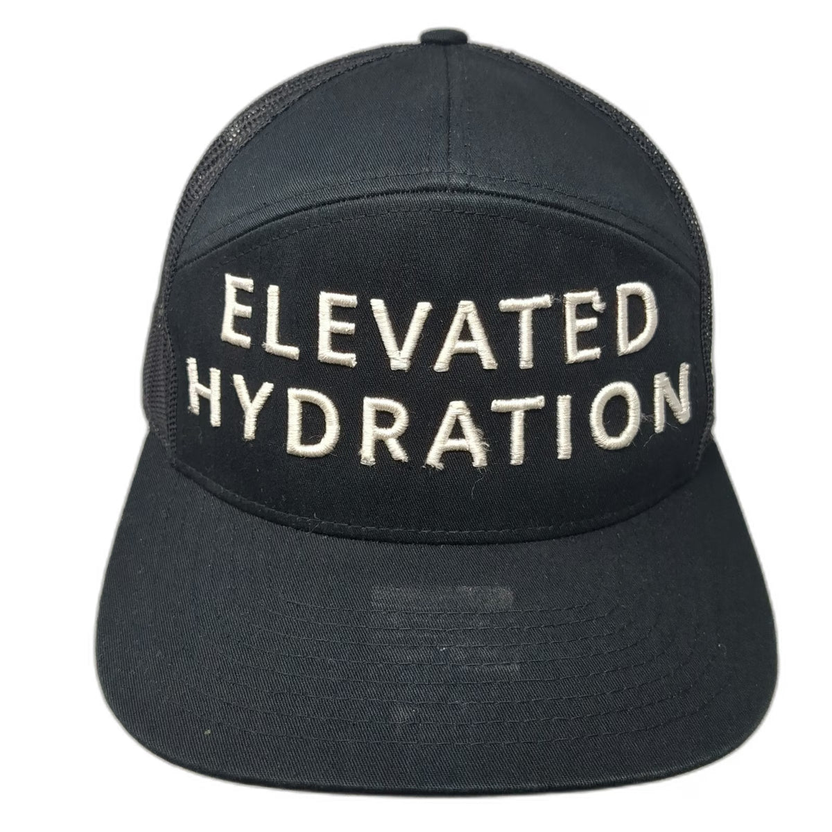 Richardson Trucker Hat Black OSFM Elevated Hydration Snapback Mesh White Drop