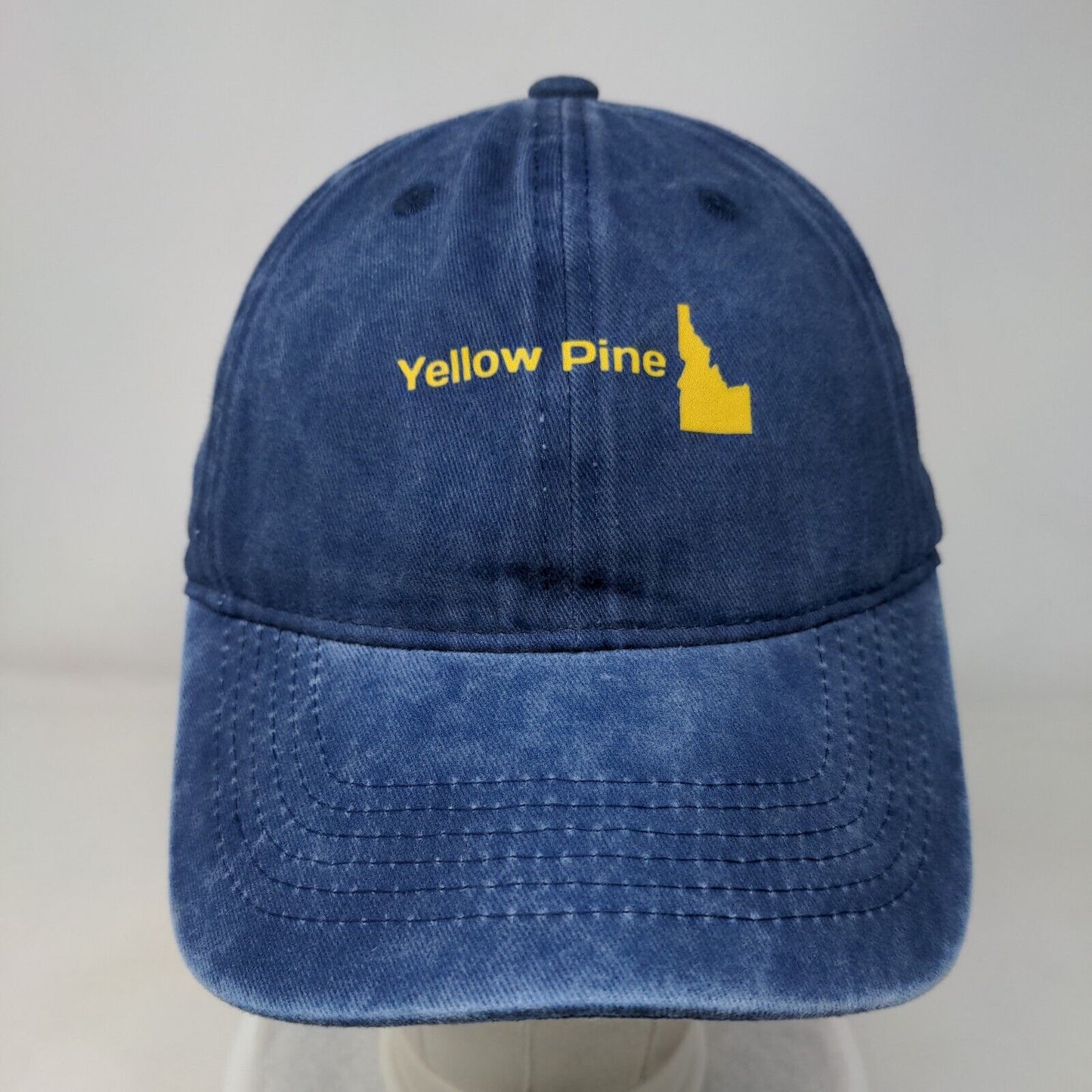 Yellow Pine Slideback Hat Blue One Size Adjustable 6 Panel Vent Holes