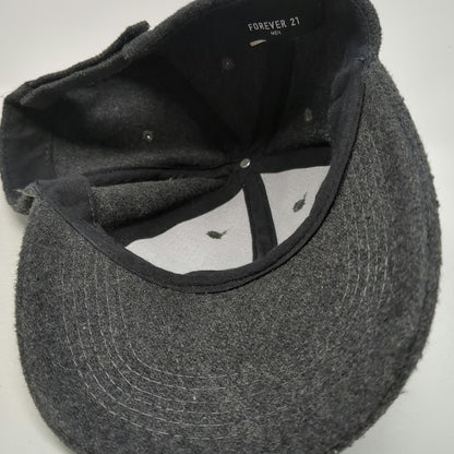 Forever 21 Baseball Cap Gray One Size Strapback Textured Plain Solid Blank Hat