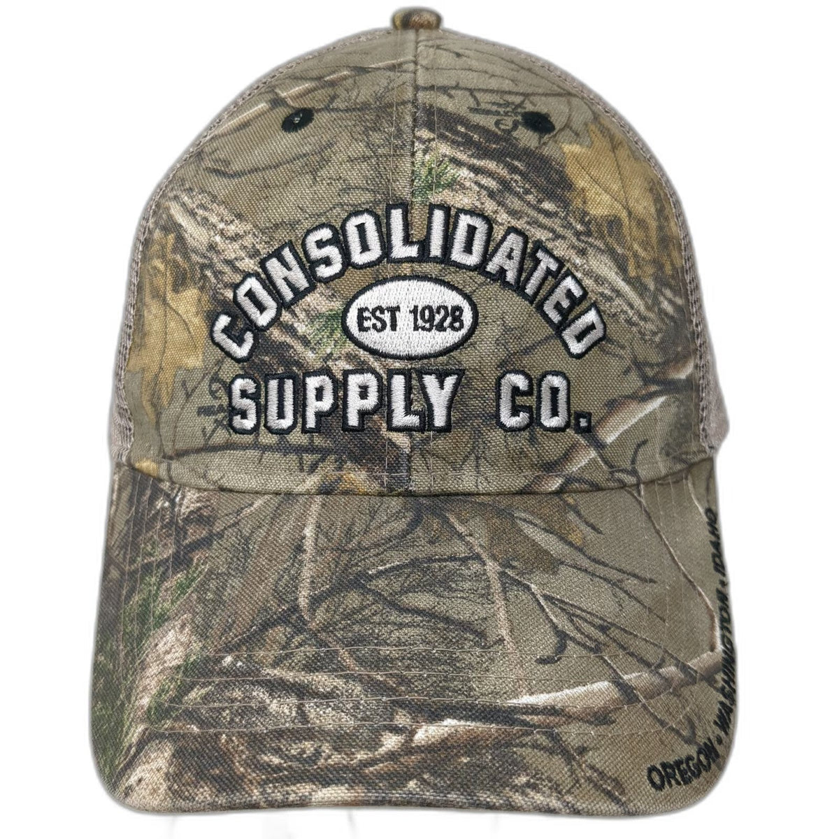Consolidated Supply Co Baseball Cap Green One Size Camo Mesh Northwest Trade Hat