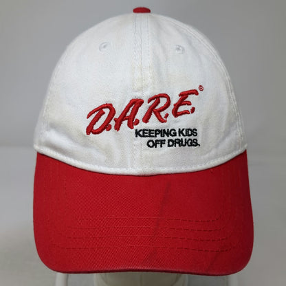 D.A.R.E. Baseball Cap White Red One Size Keeping Kids Off Drugs Embroidered Hat
