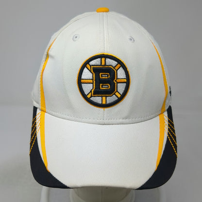Boston Bruins NHL Reebok White Yellow Black XL Face Off Embroidered Logo Hat
