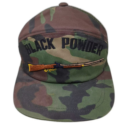 Green Camouflage Black Powder Rifle Trucker Hat OS Adjustable Snapback Vintage