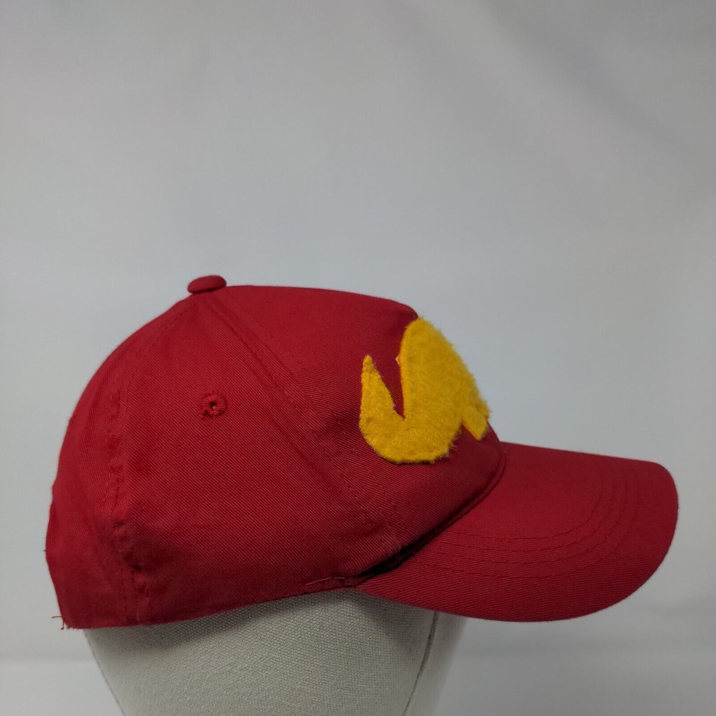 Outdoor Cap Snapback Hat Red Youth Adjustable Solid Vent Holes