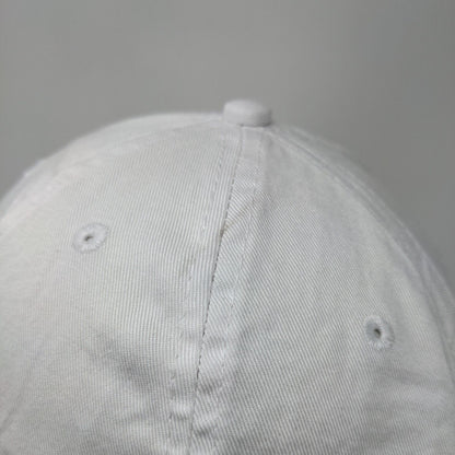 Four Fathers Strapback Hat White One Size Adjustable Embroidered Port & Company