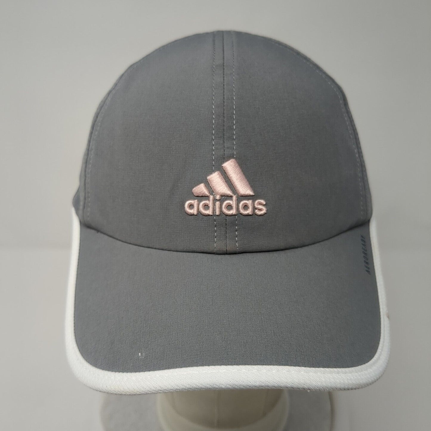 Adidas 3 Stripes Strapback Hat Gray One Size White Trim Aeroready