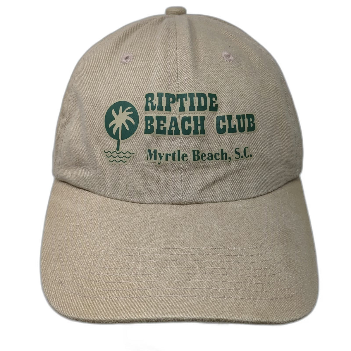 Head-A-Toe Baseball Cap Beige One Size Riptide Beach Club Myrtle Beach S.C. Hat