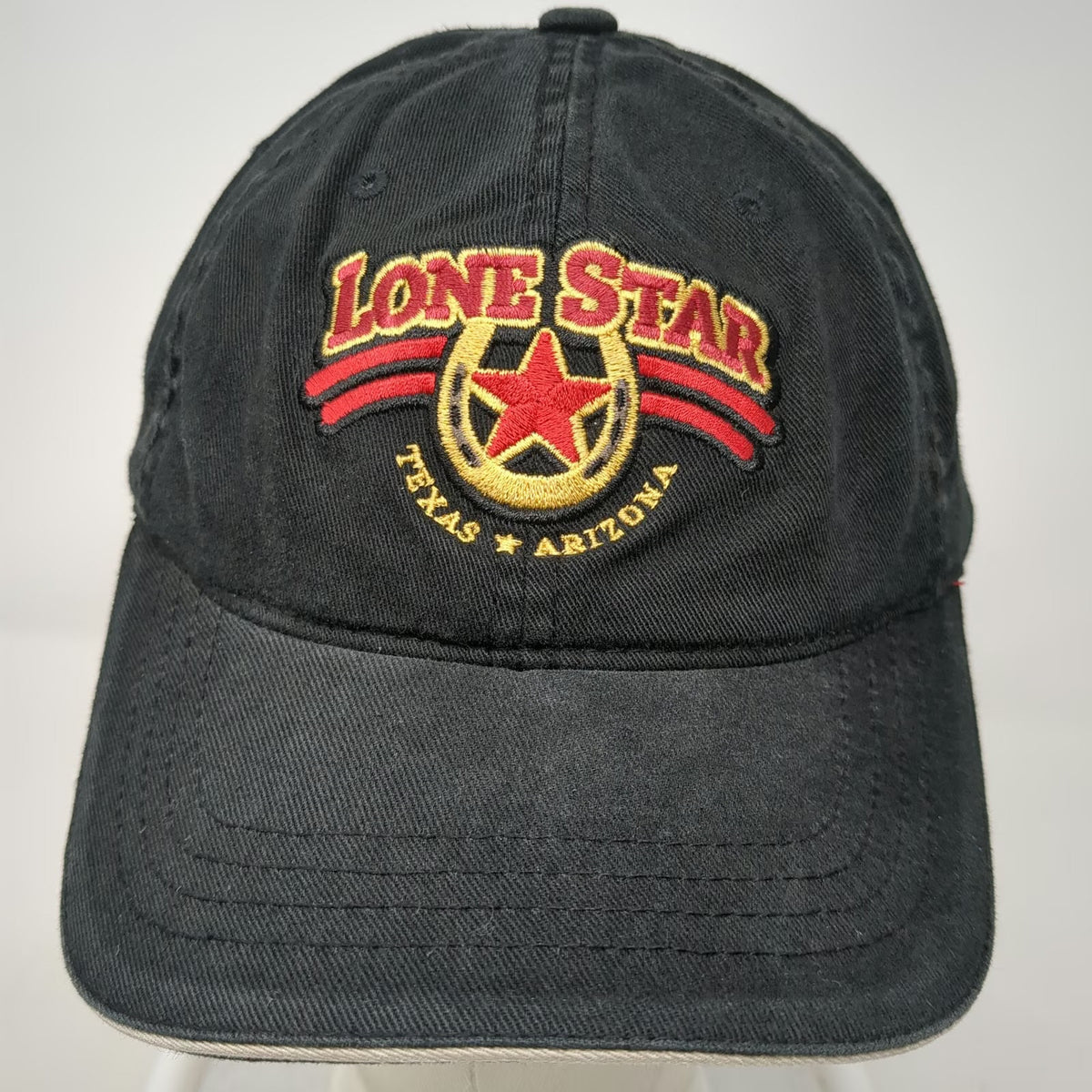 Flexfit Yupoong Baseball Cap Black One Size Lone Star Texas Arizona Hat Sewn