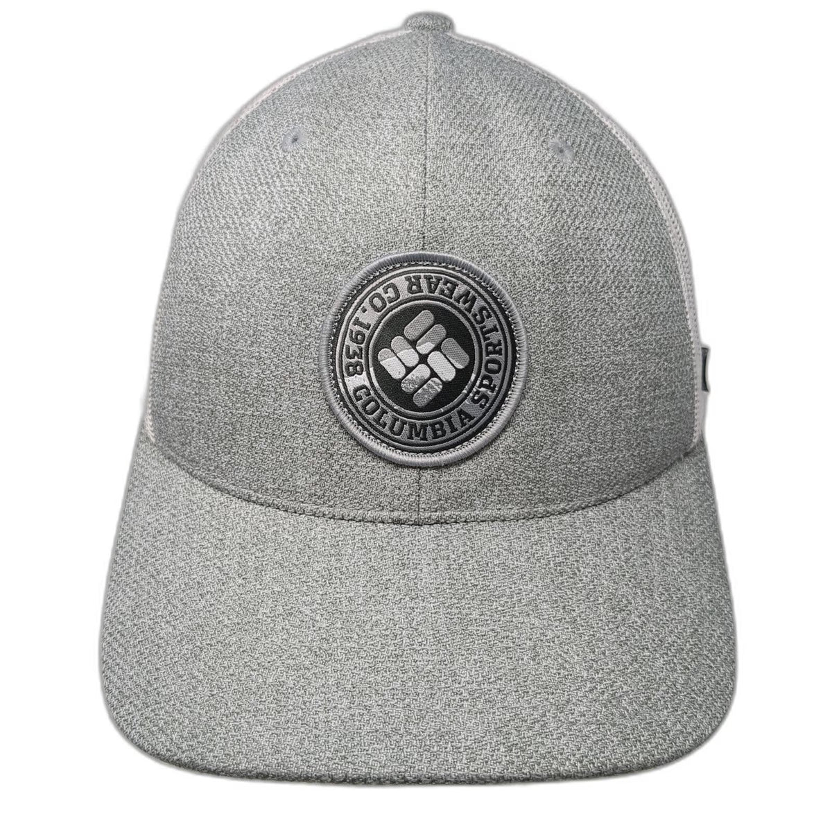 Columbia Trucker Hat Gray One Size Mesh Snapback Sportswear Logo Patch Heathered