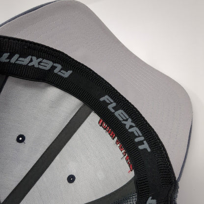 John Adams GMC Fitted Mesh Back Trucker Hat Gray L/XL Flexfit 6 Panel