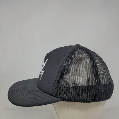 Seed Junky Snapback Mesh Back Trucker Hat Black OSFM Adjustable Otto