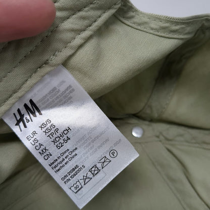 H&M Baseball Cap Green S Adjustable Cotton Plain Solid Blank Strapback Hat