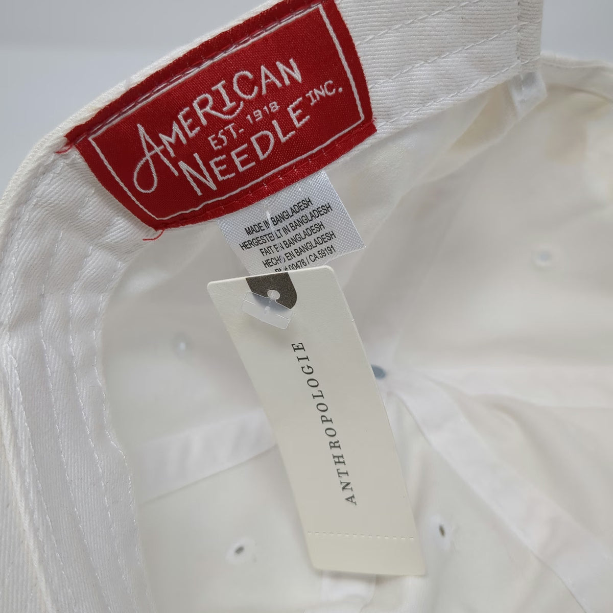 American Needle Baseball Cap White One Size Paris Embroidered Cotton Buckle Hat
