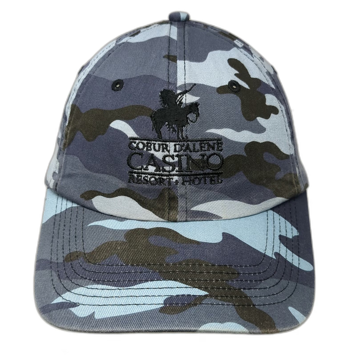 Port Authority Baseball Cap Blue Camo One Size Coeur D'Alene Casino Resort Hat