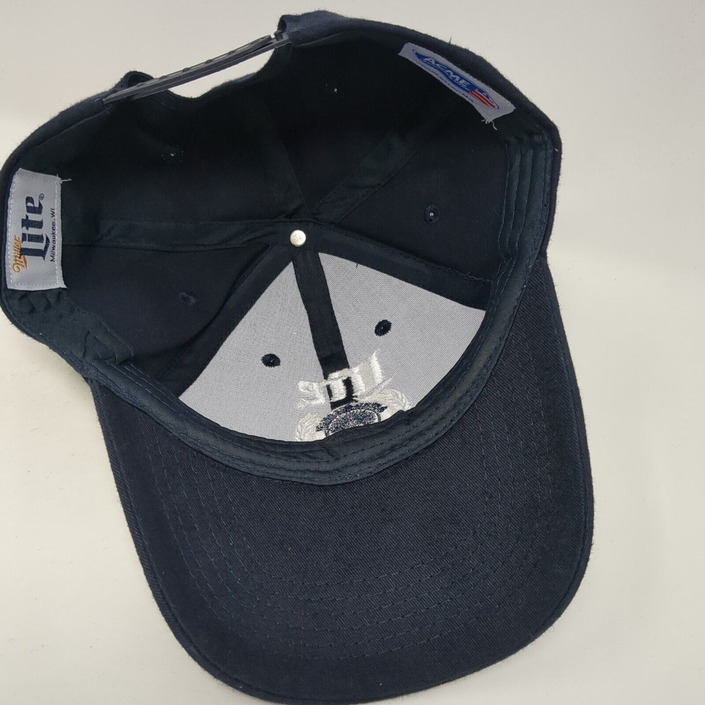 Miller Lite A Fine Pilsner Beer Snapback Hat Blue OS Adjustable Embroidered