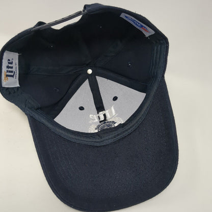 Miller Lite A Fine Pilsner Beer Snapback Hat Blue OS Adjustable Embroidered