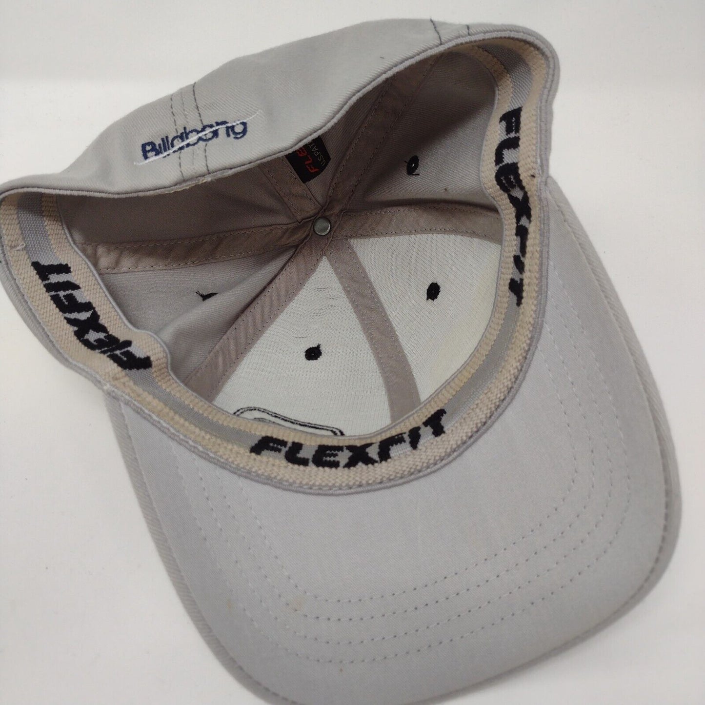 Billabong Fitted Hat Gray OSFA Solid Embroidered Flexfit Vent Holes