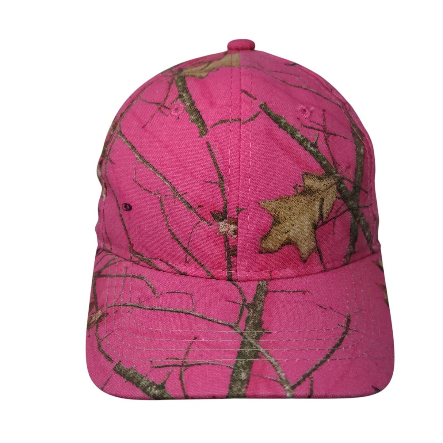 Signatures Strapback Hat Pink Camo OSFM Adjustable 6 Panel Vent Holes
