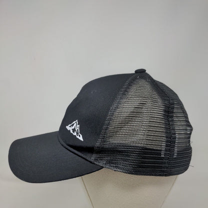 Mountain Snapback Mesh Back Trucker Hat Black One Size Solid 6 Panel