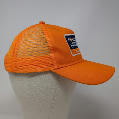 Soccer Shots Trucker Hat Orange One Size Mesh Snapback Soccer Smiles Sports