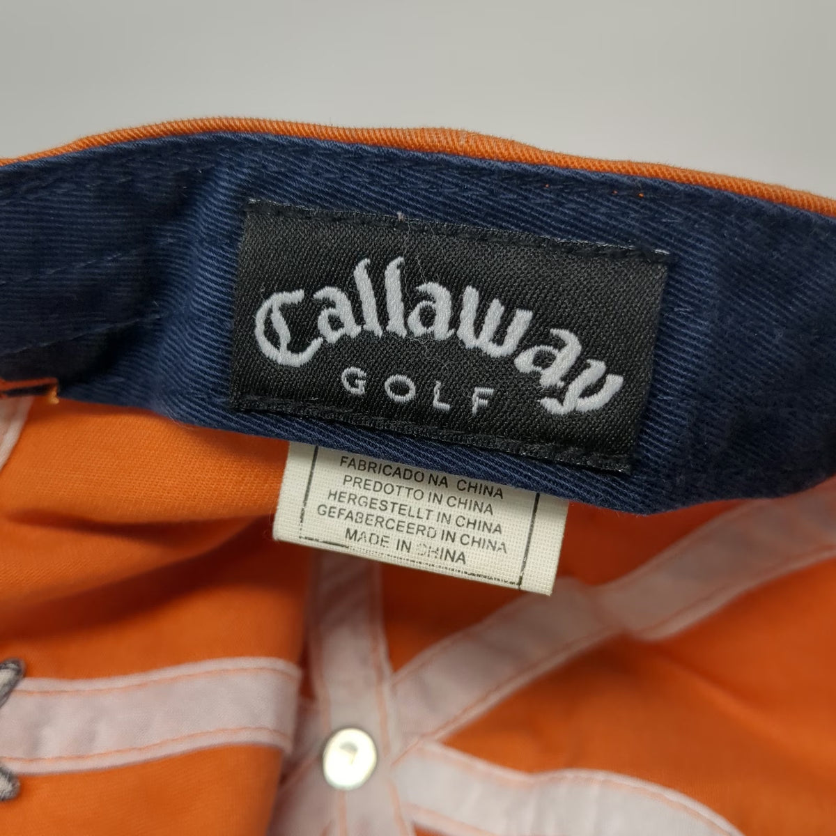 Callaway Baseball Cap Orange One Size Embroidered Golf Logo Slideback Strap Hat