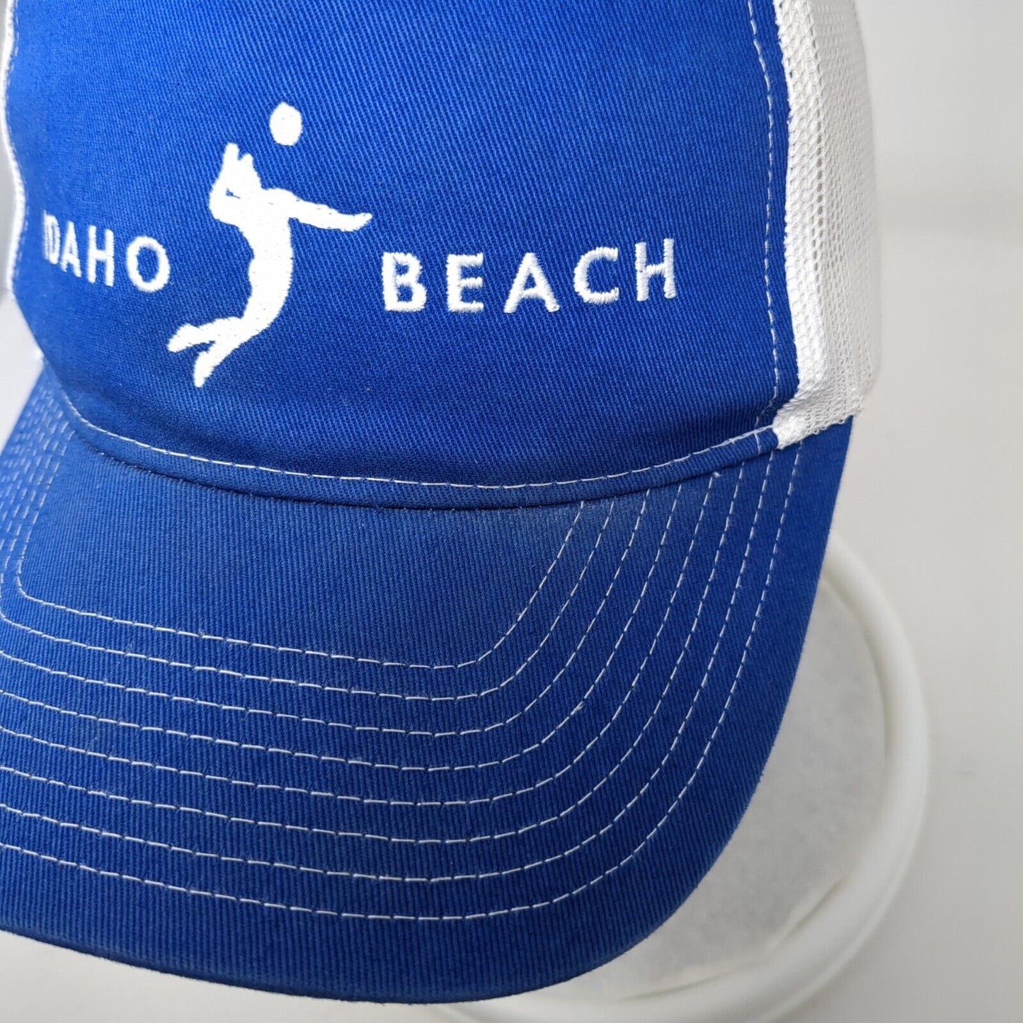 Idaho Beach Snapback Trucker Hat Blue OSFA Adjustable Mesh Back Port Authority