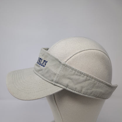 Sunny Isles Sun Visor Hat Beige One Size Adjustable Strap Embroidered Kaufman