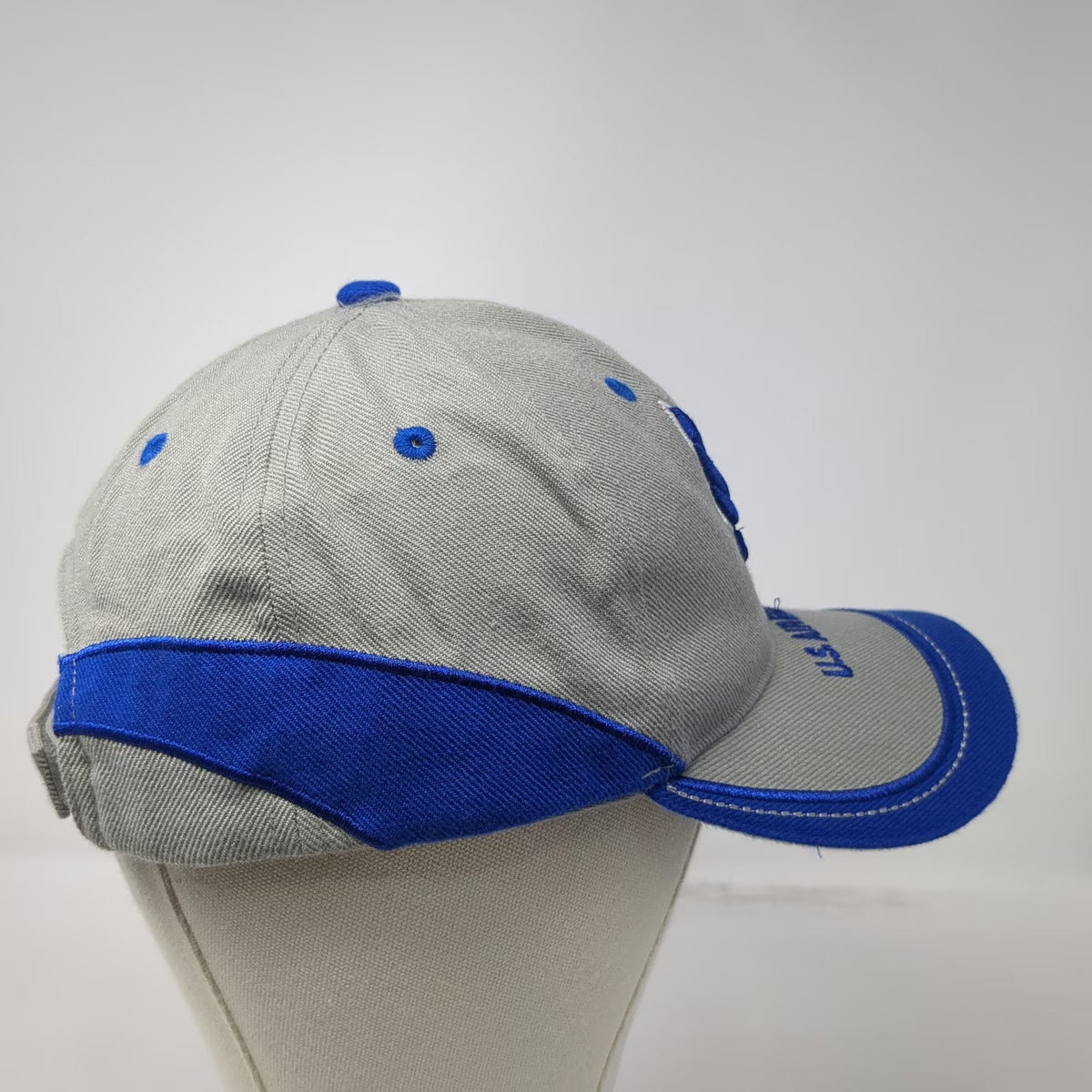 Top Level U.S. Air Force Baseball Cap Gray One Size Strapback Blue Accents Hat