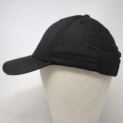 Image Solutions Baseball Cap Black One Size Strapback Curved Brim Blue Logo Hat