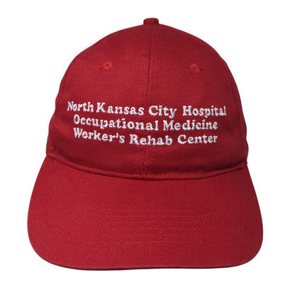 North Kansas City Hospital Strapback Hat Red One Size Solid Adjustable