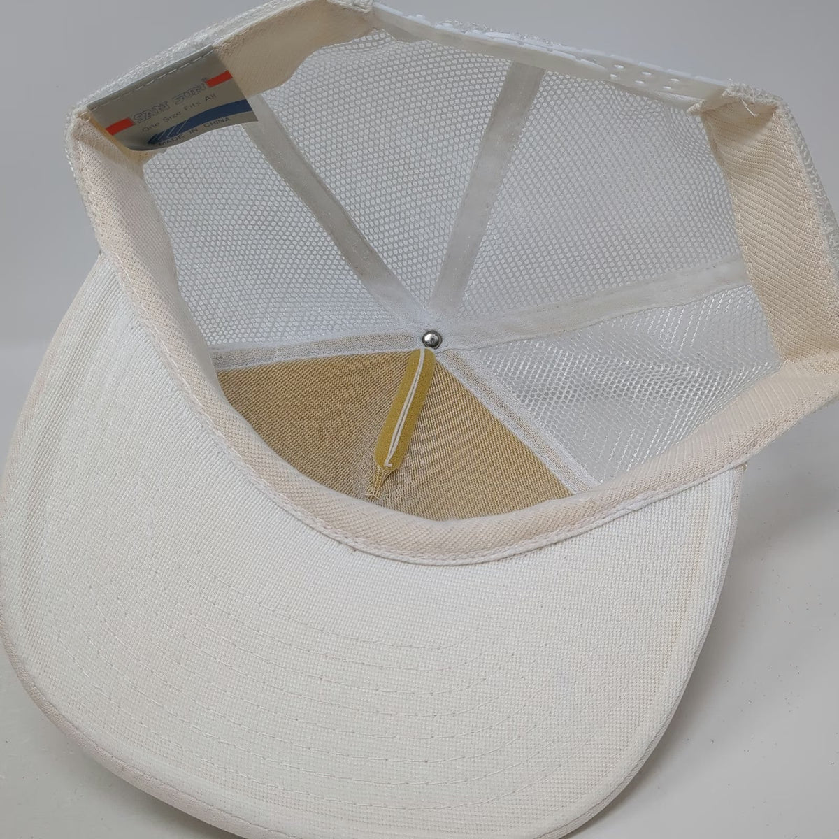 San Sun Team Albertsons Trucker Hat White Blue One Size Mesh Rope Logo Snapback