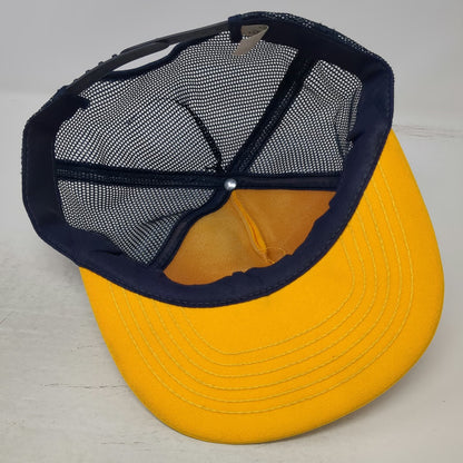 Stylemaster Trucker Hat Yellow Blue 7 5/8 Mountain Home Lions Club Vintage USA