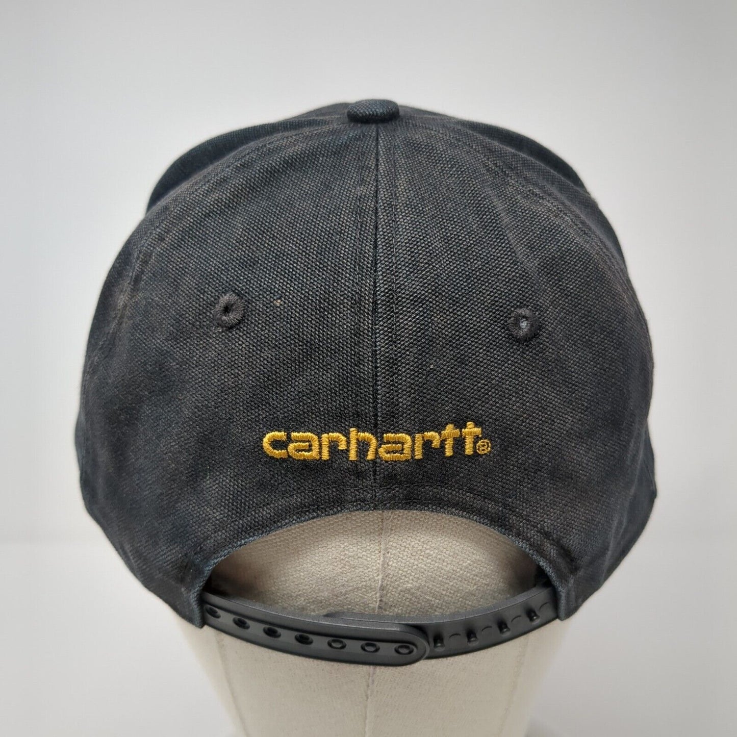 Carhartt Snapback Hat Black One Size Adjustable Embroidered Logo 6 Panel