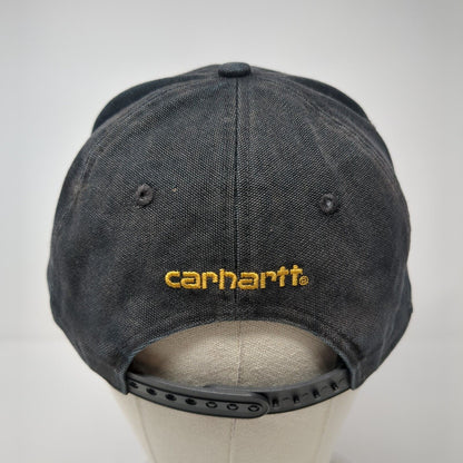 Carhartt Snapback Hat Black One Size Adjustable Embroidered Logo 6 Panel