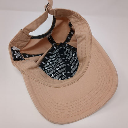 Adidas Slideback Hat Tan OSFA Adjustable Embroidered Trefoil Vented Holes Cotton