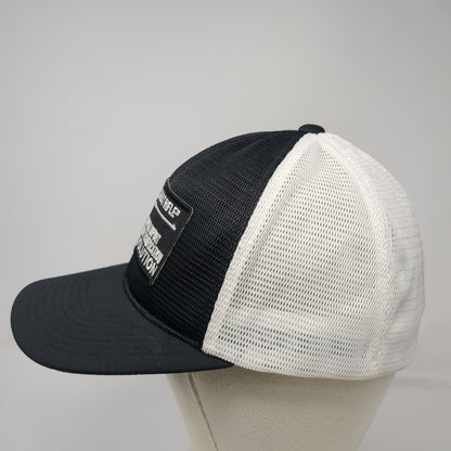 Flexfit Yupoong Baseball Cap Black White XL Mesh Back Stretch Rifle Patch Hat