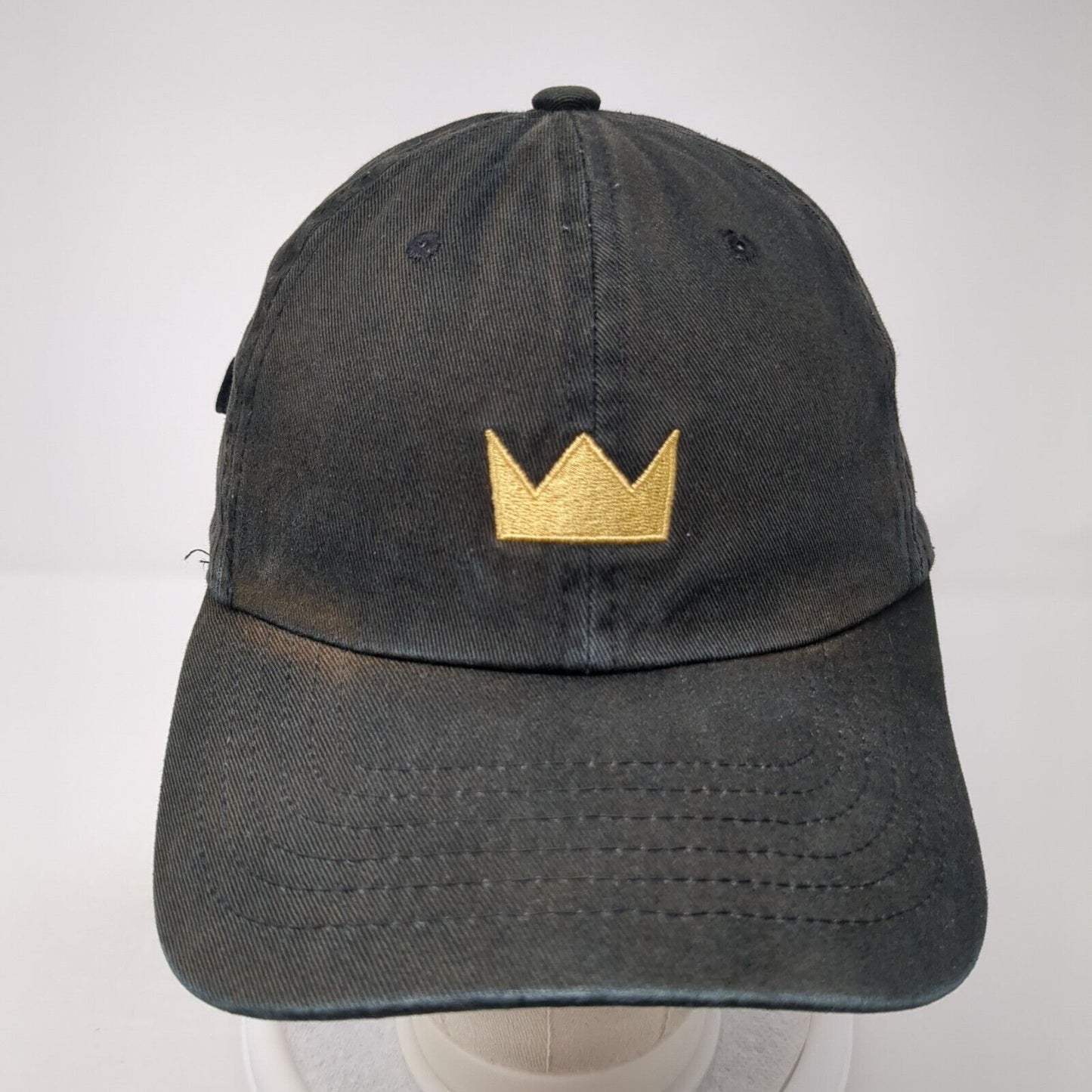 Crown Louis Slideback Baseball Cap Black One Size Adjustable Embroidered 6 Panel