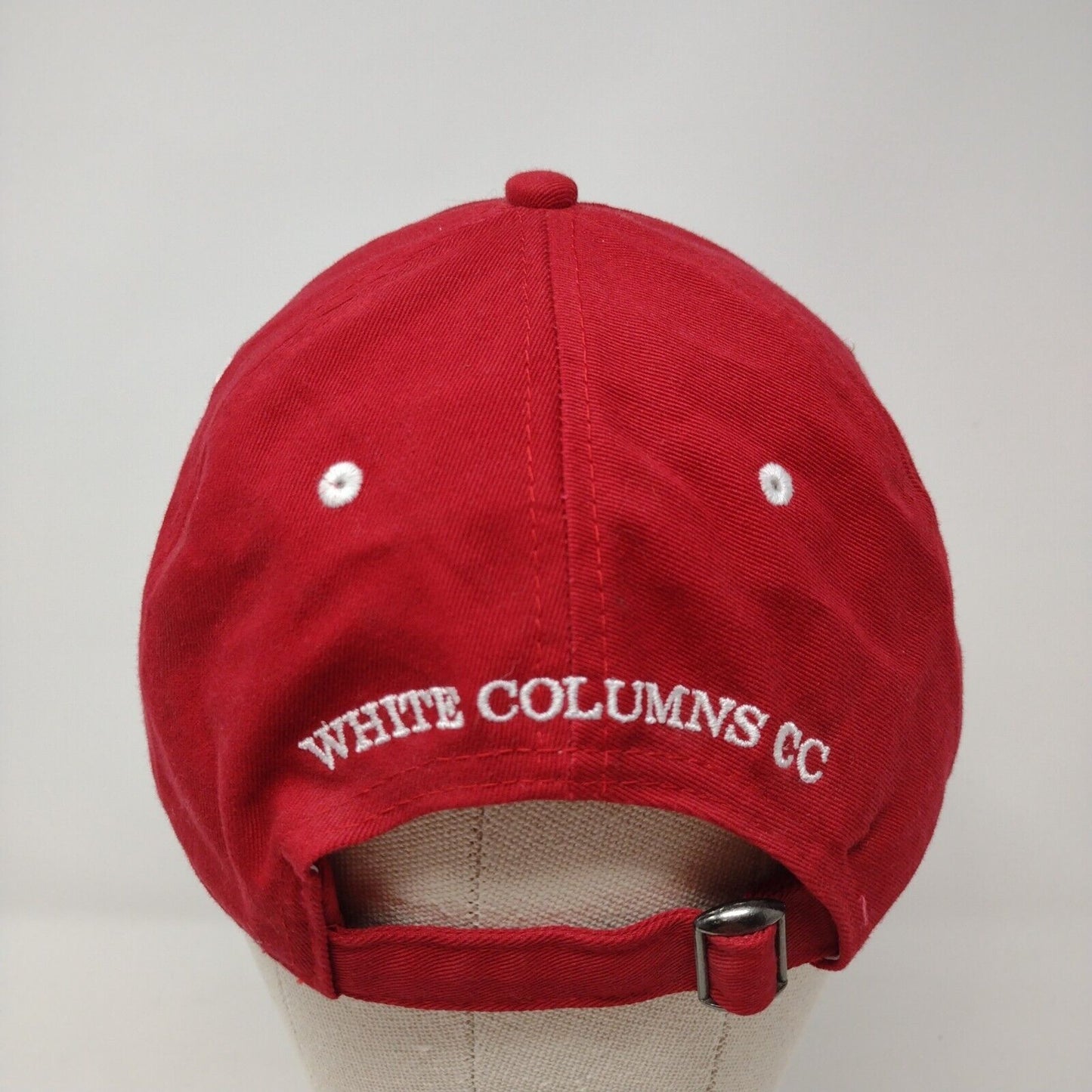 White Columns CC Slideback Hat Red One Size Adjustable Embroidered Pukka